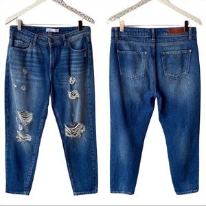 Only Denim Distressed Ripped Mom Jeans